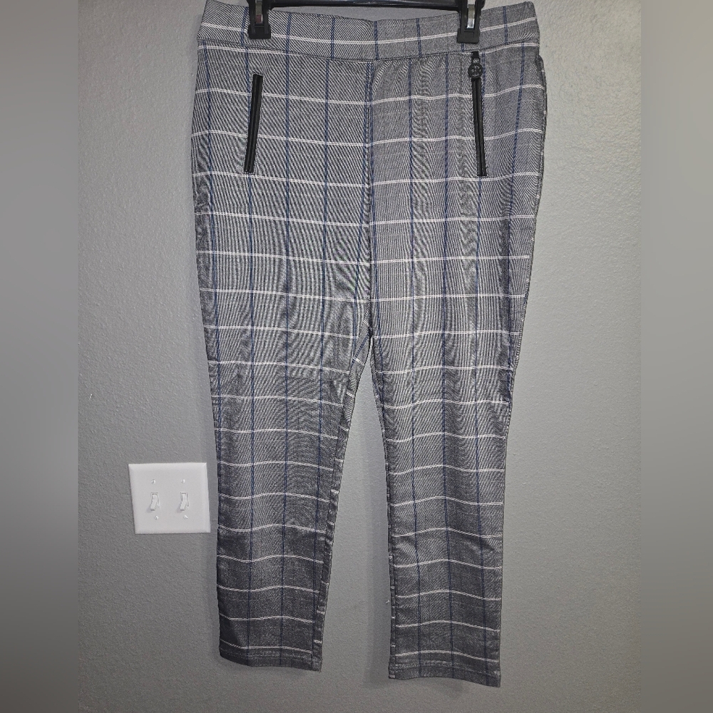 Calvin Klein Pull On Plaid Pants Size 14